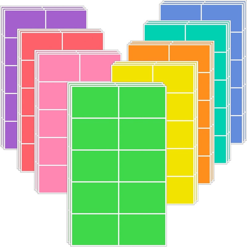YSHIHE 240 PCS Colored Labels Stickers 3 x 2 Inch Rectangular Moving Labels 8 Colors Large Color Coding Labels - Light Color - Image 1
